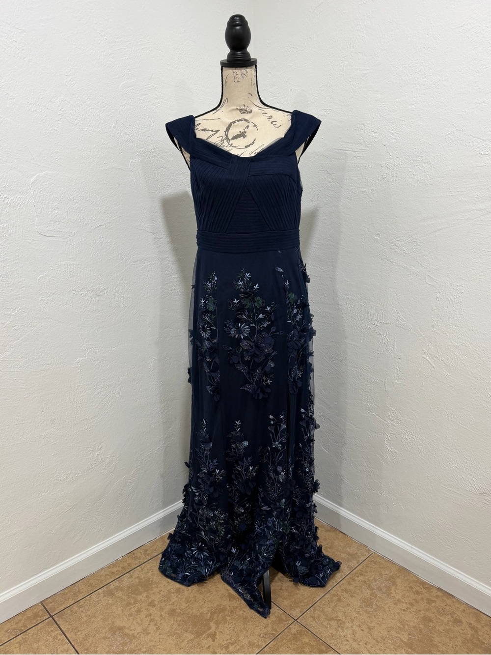 Aidan Mattox by Adrianna Papell Sequin Embellished Off the Shoulder Mermaid Gown